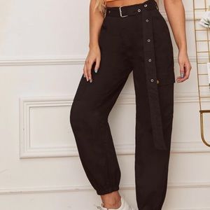 Black Cargo Utility Pants